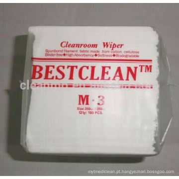 Cleanroom Wiper M3, Viscose Poliéster Eco-friendly M3 Cleanroom Wiper, 25 cm * 25 cm, 100 pçs / saco, 30 sacos / caixa